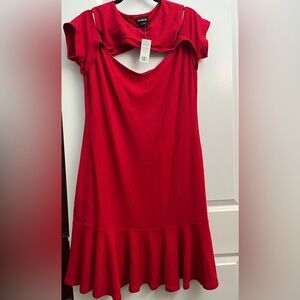 Bebe Cold Shoulder Ruffle Dress
